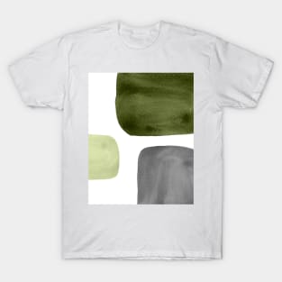 Green and gray organic shapes T-Shirt